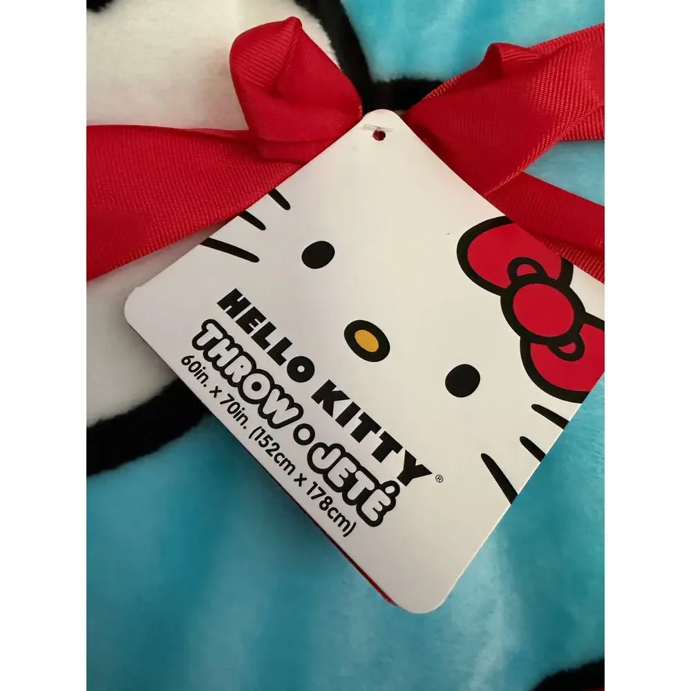 Hello Kitty Ice Cream & Rainbow Plush Super Soft Throw Blanket NWT
